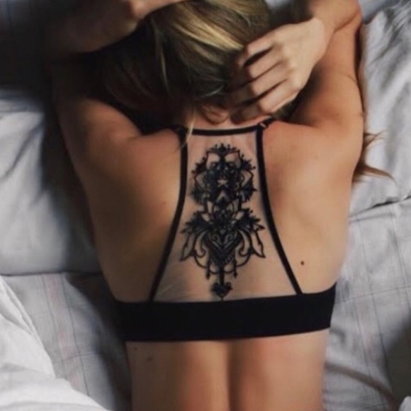 LAST- Black Mesh Tattoo Bralette